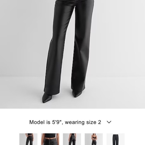 Black Faux Leather Pants size 2 - Picture 2 of 2